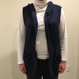 Navy Athleta Zip up Hoodie Vest